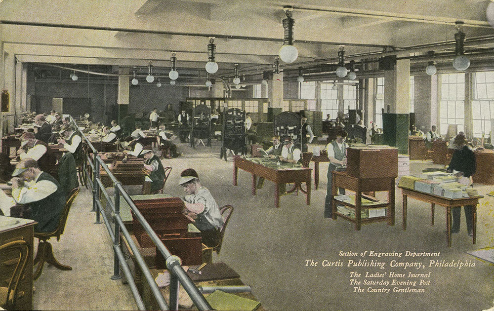 The Curtis Publishing Company - Section of Engraving Department - Postcard