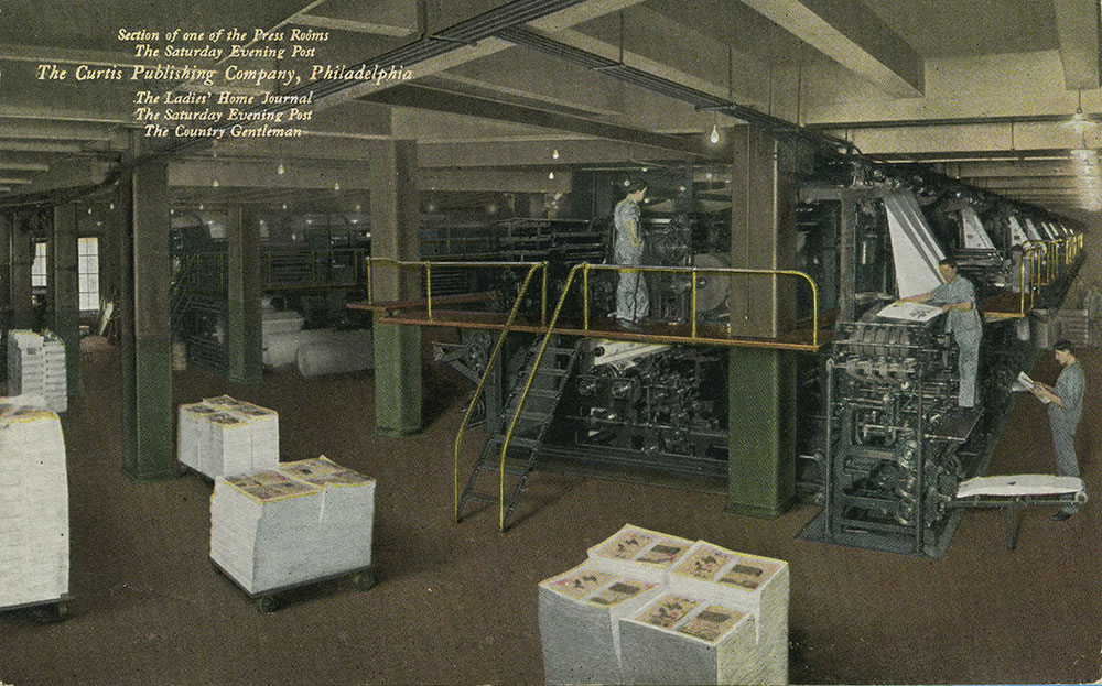 The Curtis Publishing Comapny - Section of one of the Press Rooms - Postcard