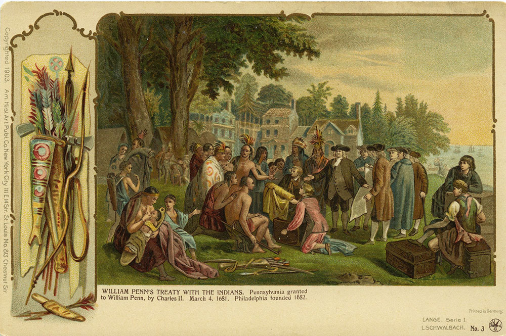 William Penn's Treaty With the Native Americans - Postcard