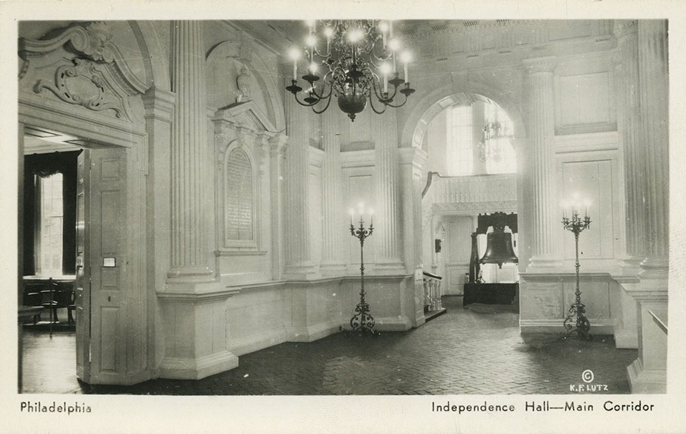 Main Corridor of Independence Hall - Postcard