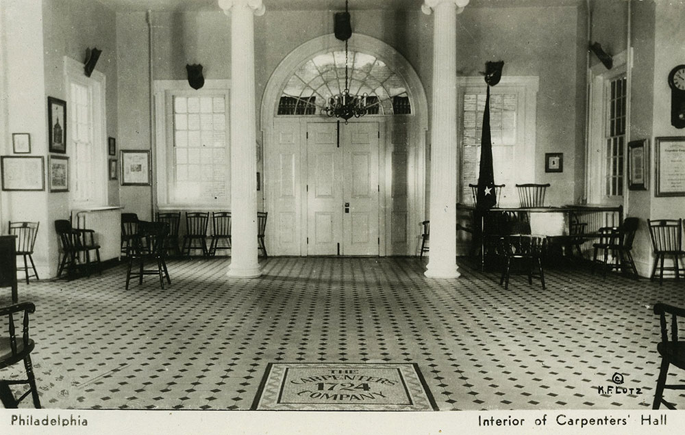 Interior of Carpenters' Hall (a) - Postcard