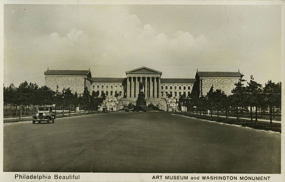 Art Museum and Washington Monument - Postcard