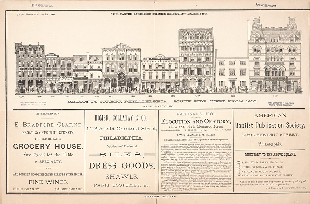 The Baxter Panoramic Business Directory, No. 30. March 1880. 1st ed.