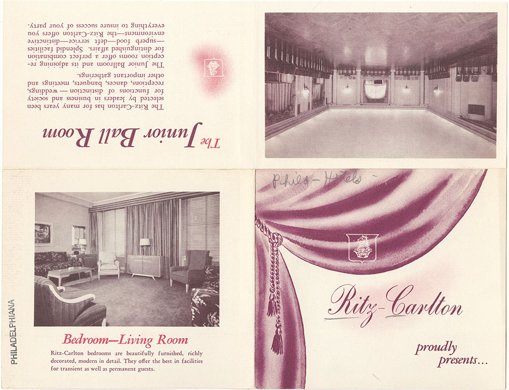 Ritz-Carlton pamphlet  [recto]