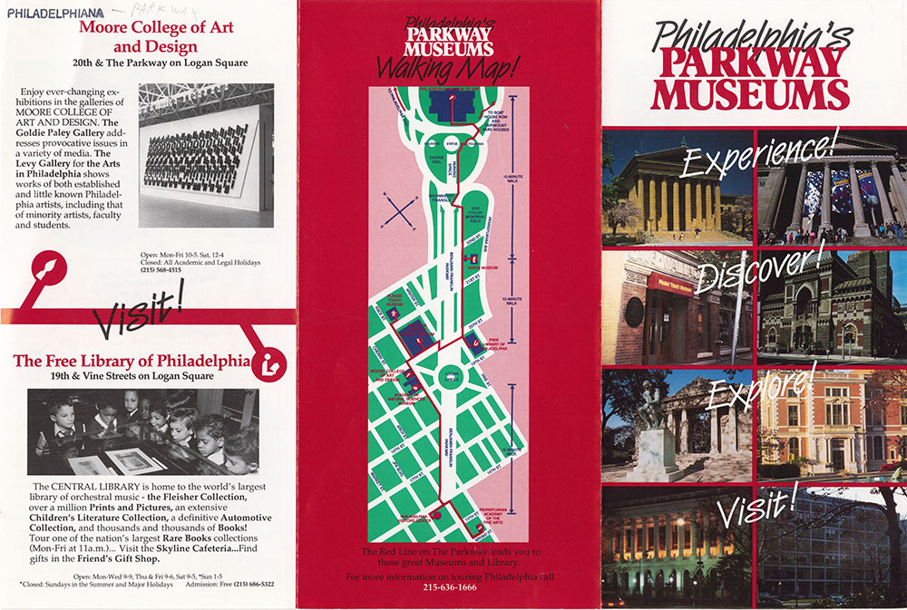 Parkway Museums Brochure recto - side with walking map of museums