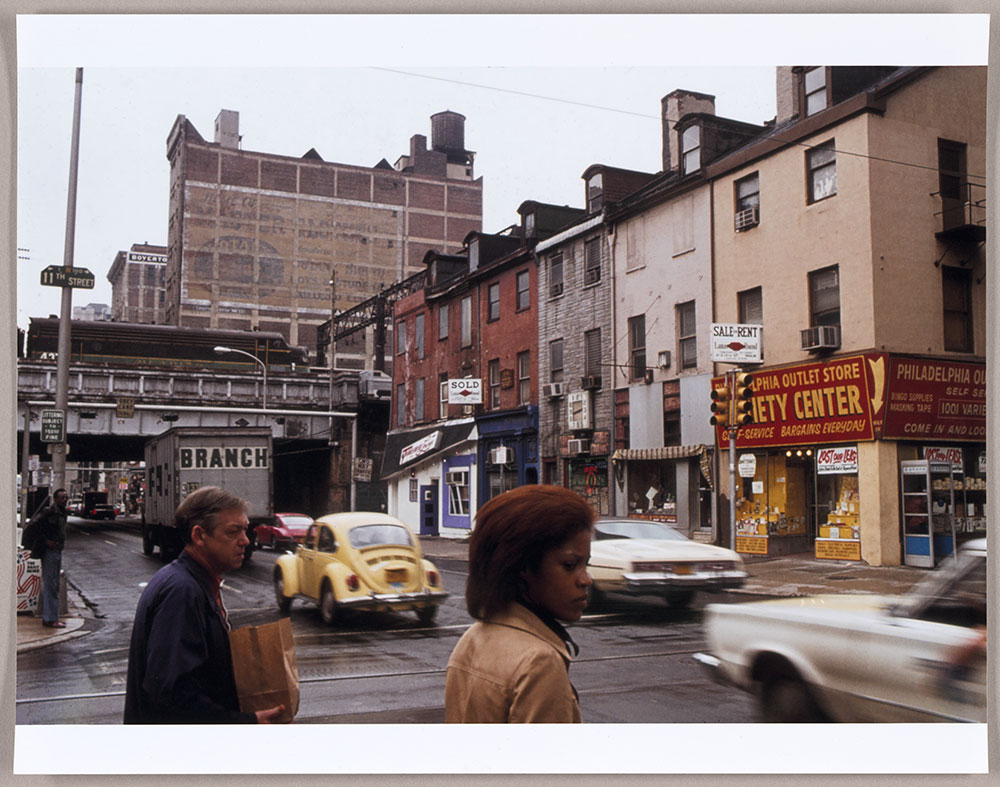 North 11th & Arch Streets, looking west, October 1977