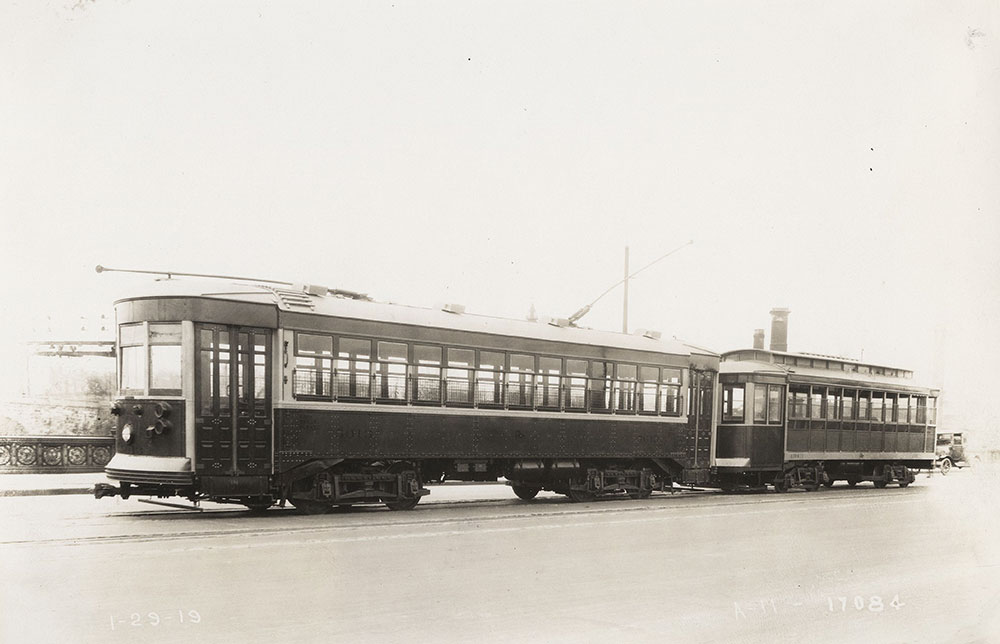 Trolley no. 5013 and Trailer car # 1313