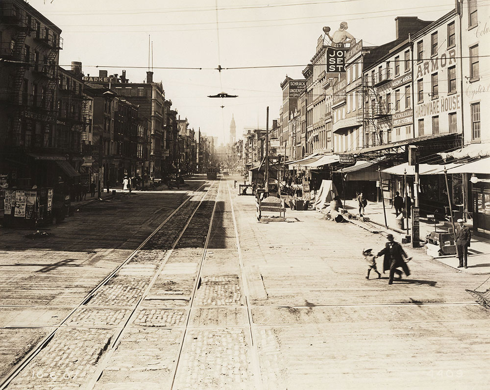 Trolley tracks on Market Street
