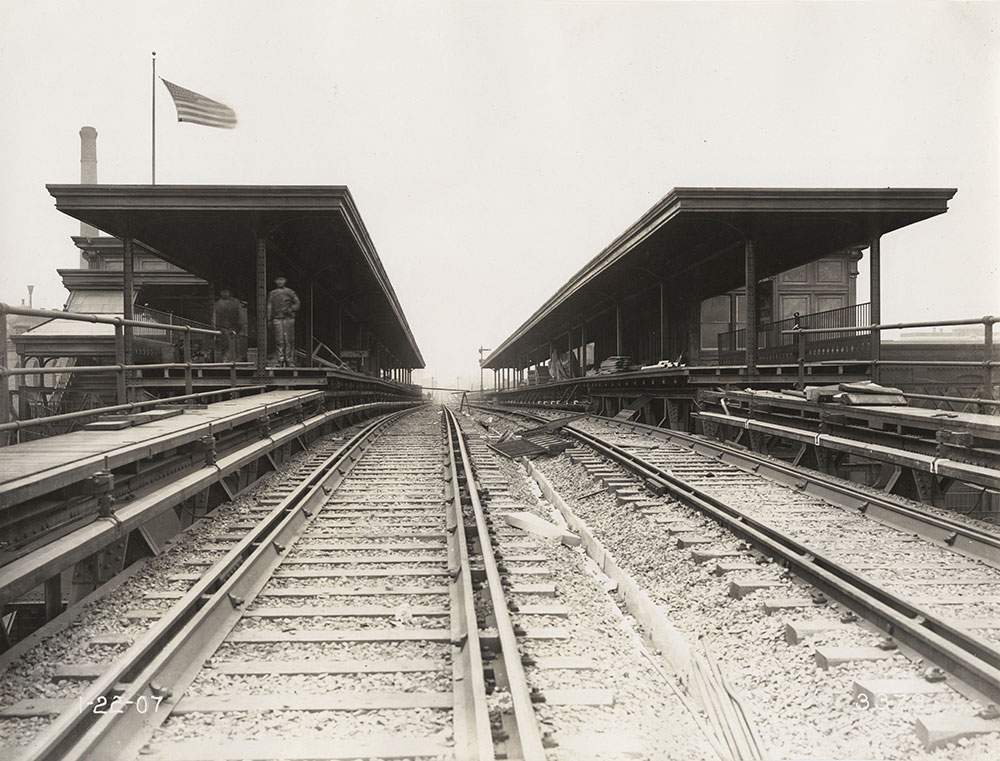 Elevated train station under construction