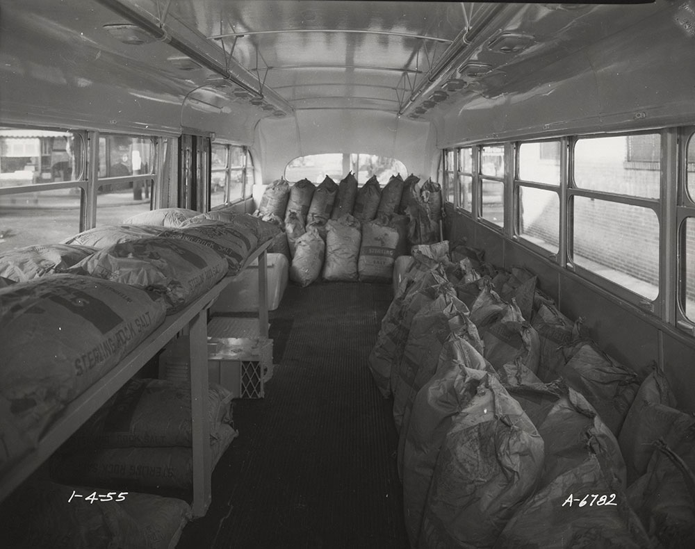 Salt bags inside bus