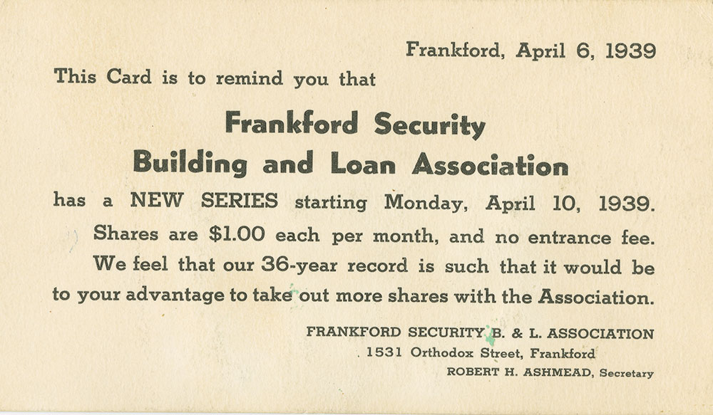 Frankford Security card
