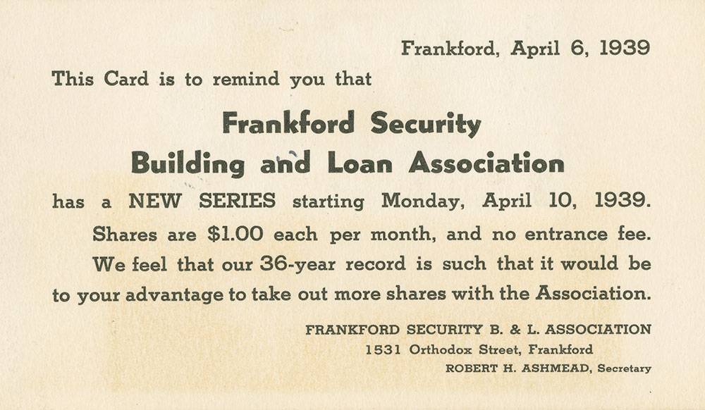 Frankford Security card