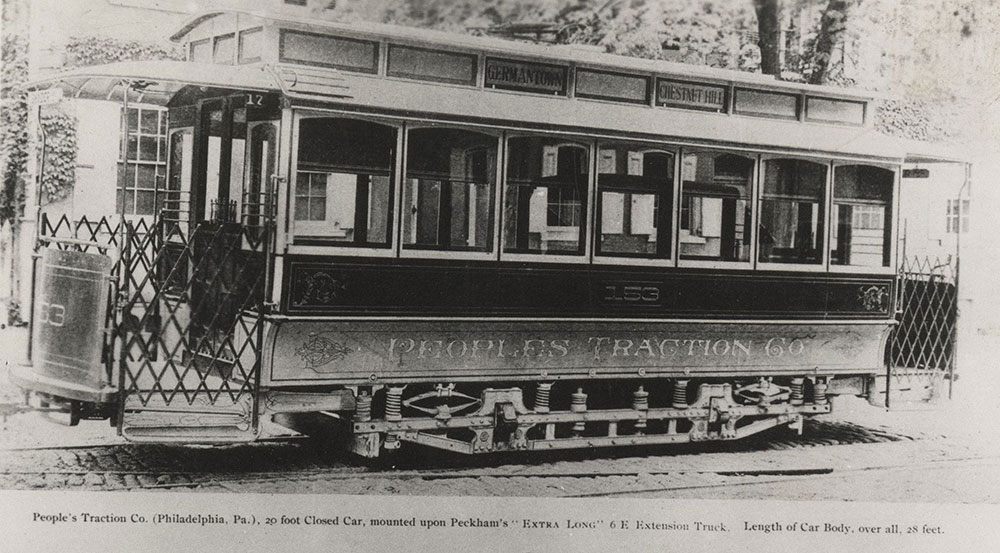 Early electric car on Germantown & Chestnut Hill Line