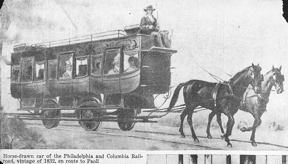 Horse drawn car of Philadelphia and Columbia rail road