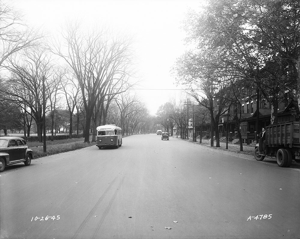 Street scene with PTC route 61 bus