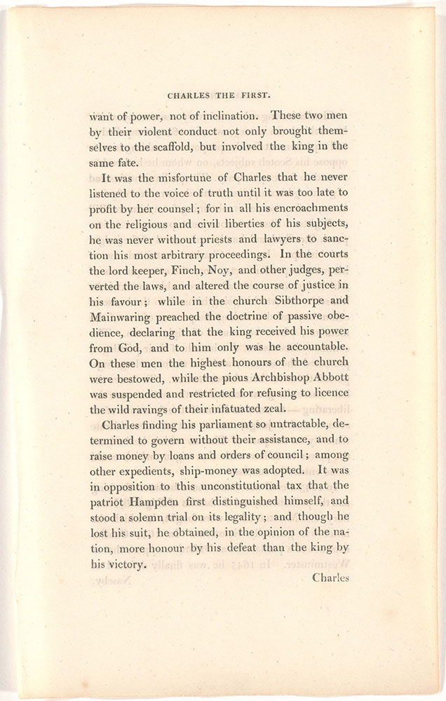 Charles the First, King of England unidentified text page 3