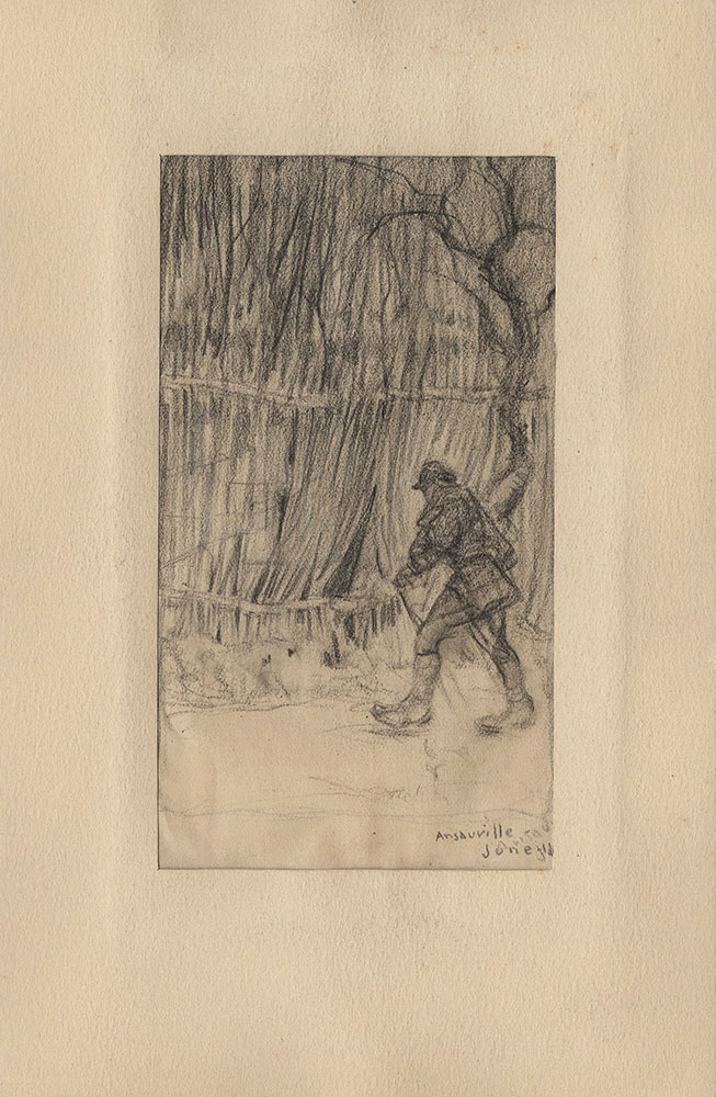 Sketch of soldier in Ansauville