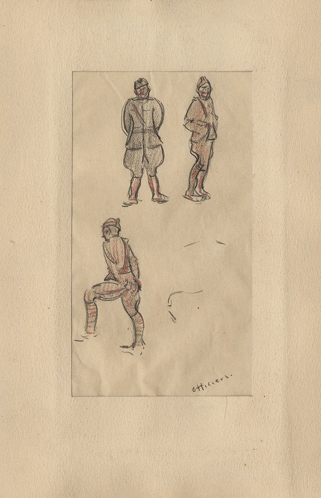 Sketch of WWI officers