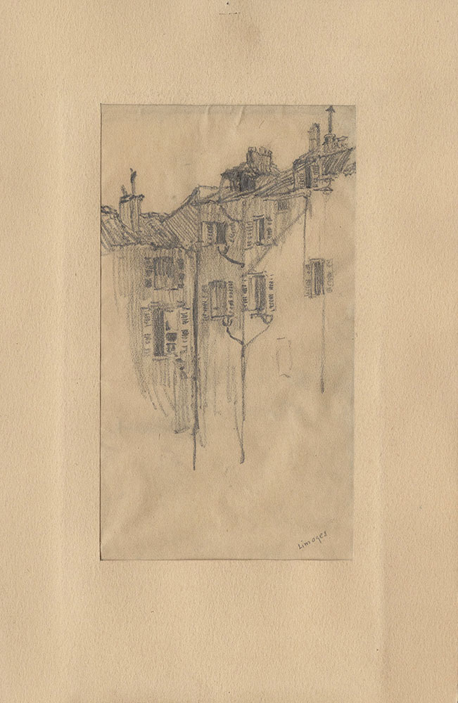 Sketch of buildings in Limoges