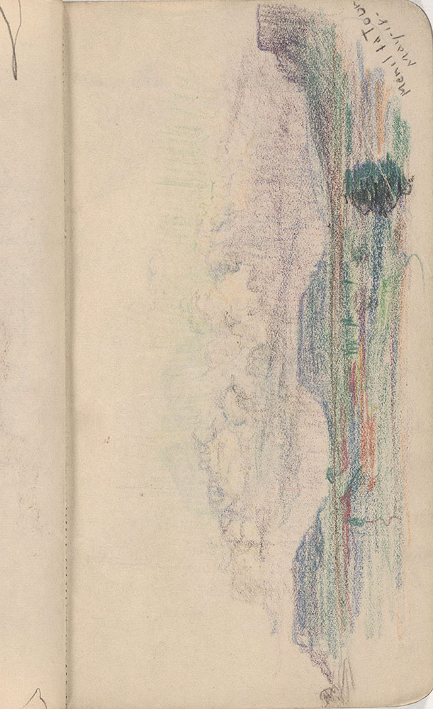 Sketchbook from Robert Lawson's WWI deployment in France, page 7