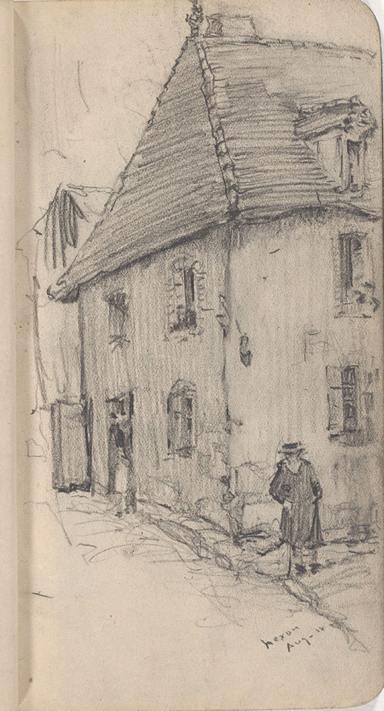 Sketchbook from Robert Lawson's WWI deployment in France, page 31