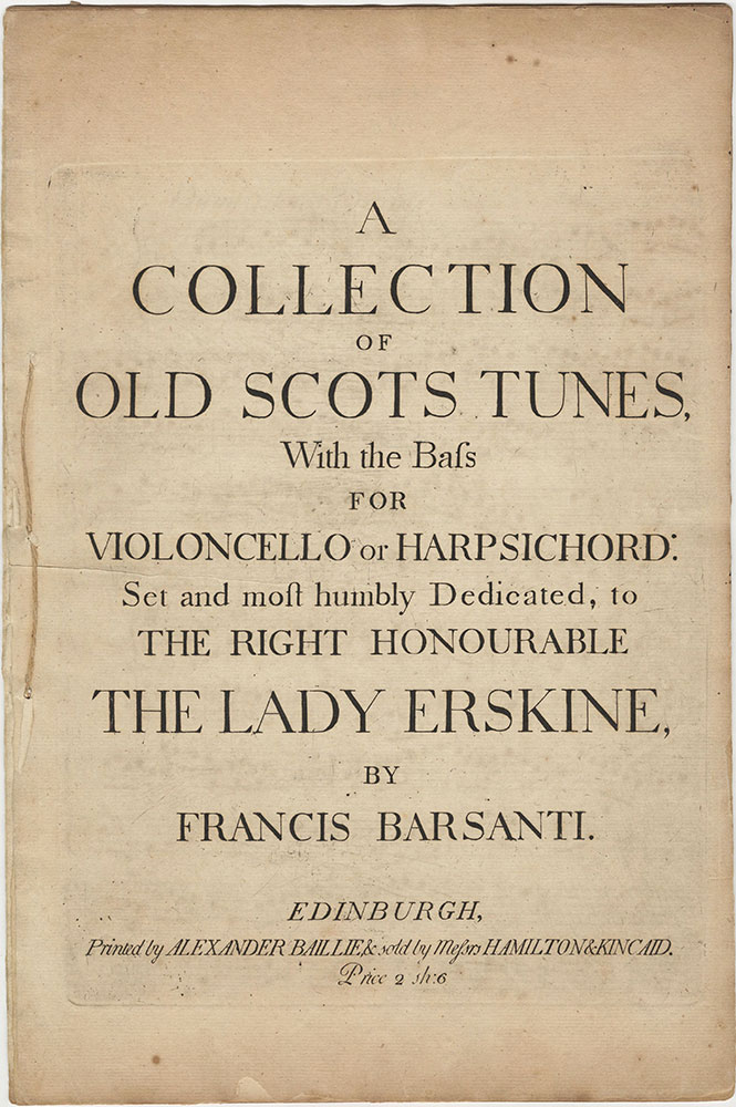 Collection of Old Scots Tunes: title page