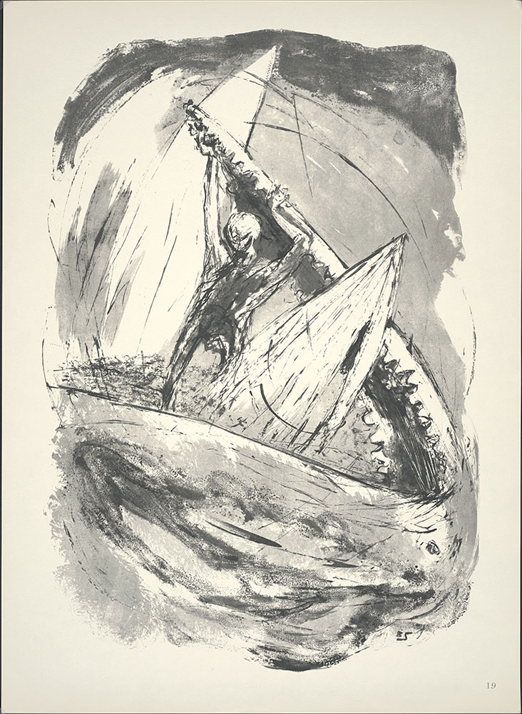 Moby Dick : The Passion of Ahab : Plate 19 : Ahab in the Jaws