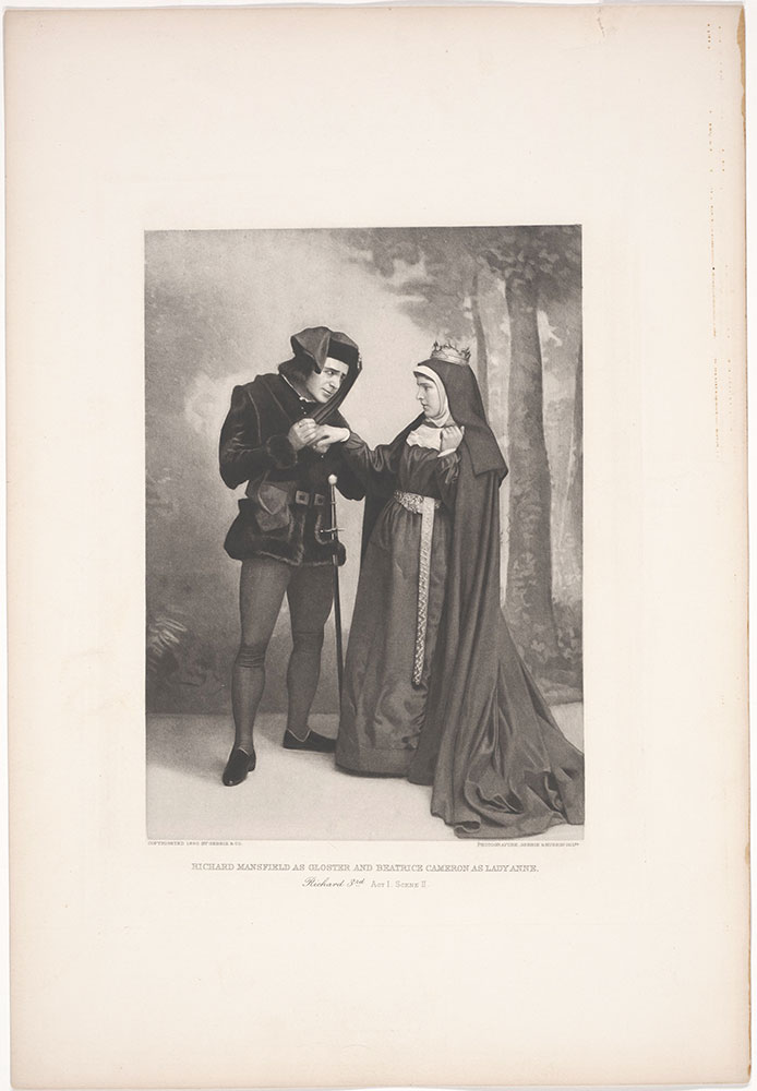 Richard Mansfield as Gloster and Beatrice Cameron as Lady Anne  Richard 3rd  Act I Scene II