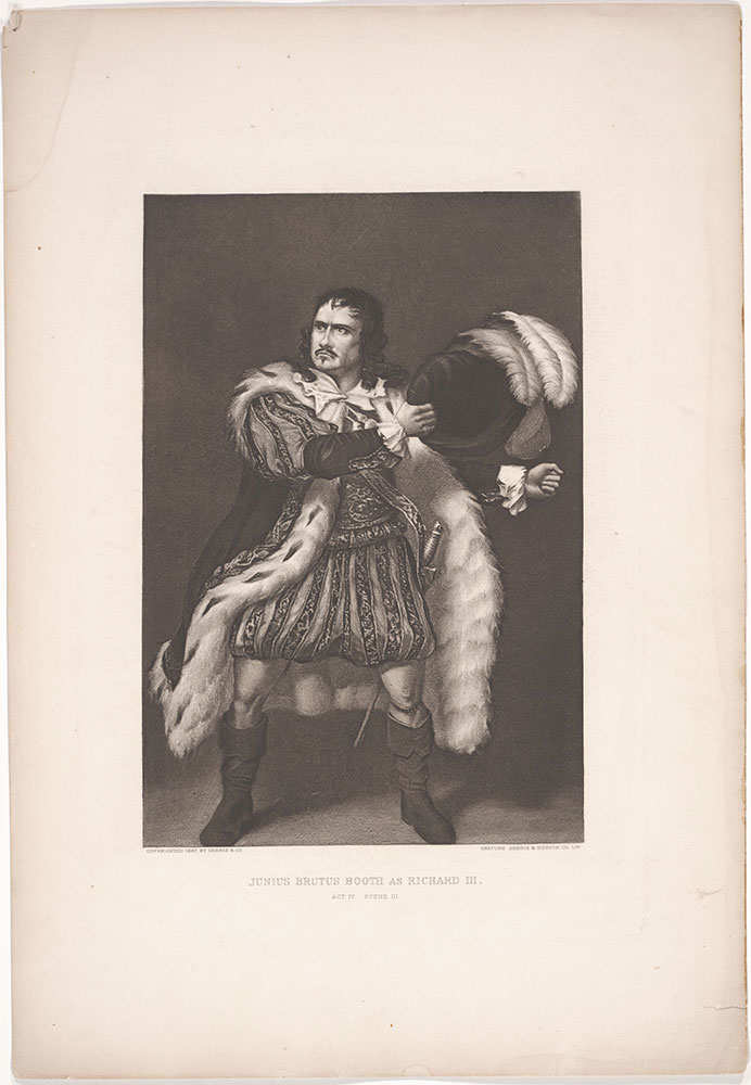 Junius Brutus Booth as Richard III  Act IV Scene III