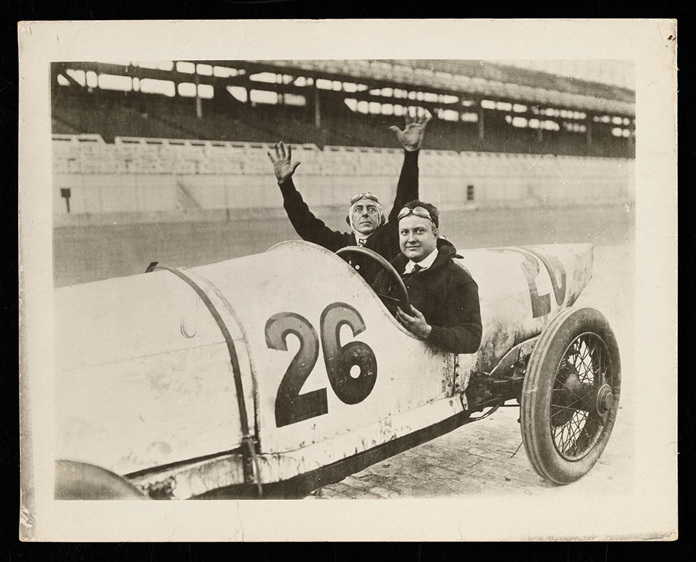 Sidney Drew and Charles Devlin in a Racecar