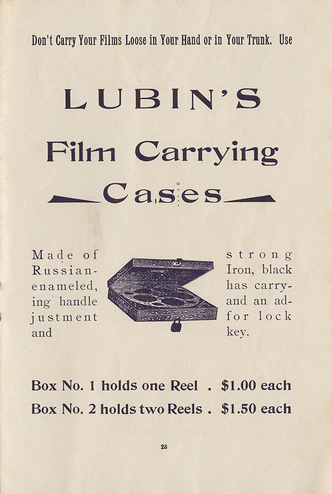 Lubin's Film Carrying Cases (Page 23)