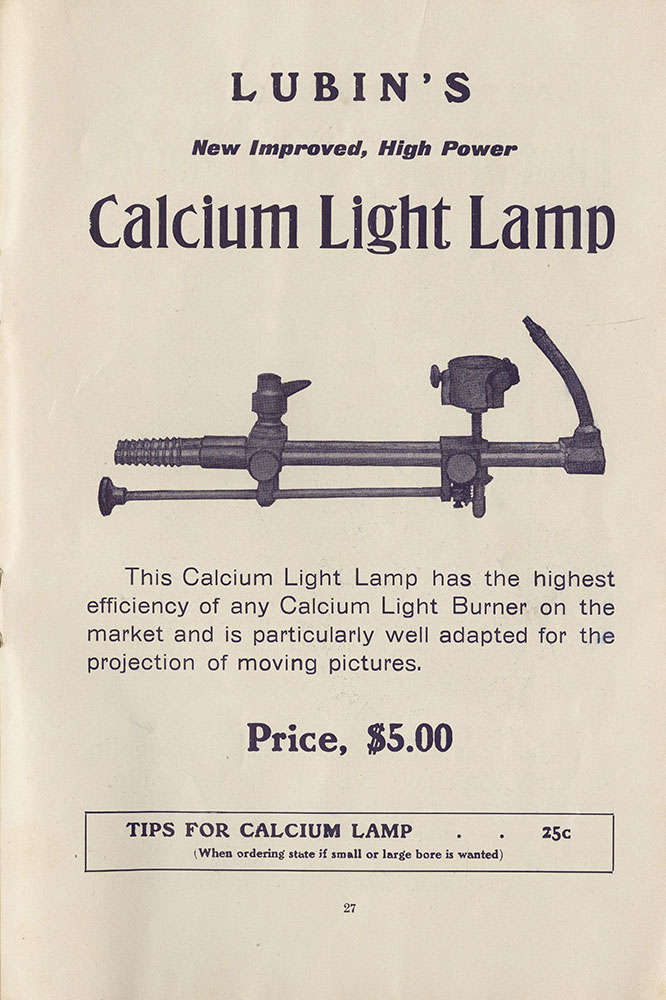 Lubin's New Improved, High Power Calcium Light Lamp (Page 27)