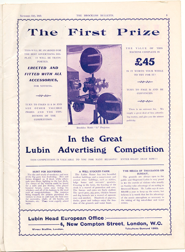 Advertisement for Lubin Advertising Competition (Page 5)