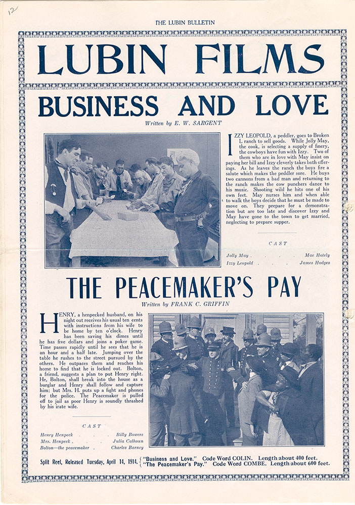 Business and Love / The Peacemaker's Pay (Page 12)