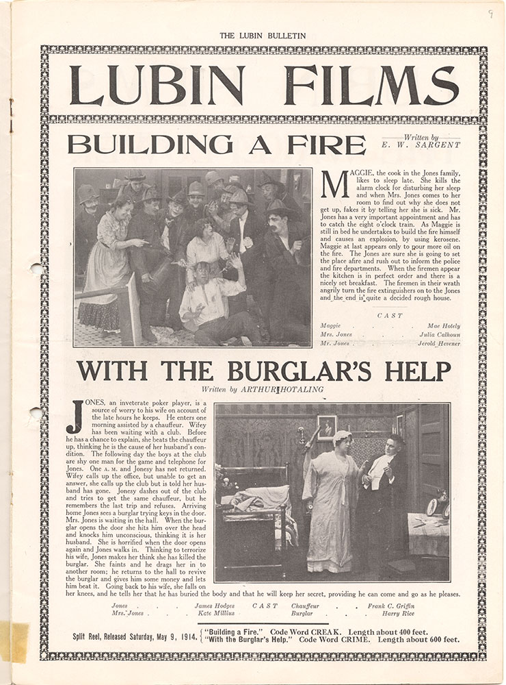 Building a Fire / With the Burglar's Help (Page 9)