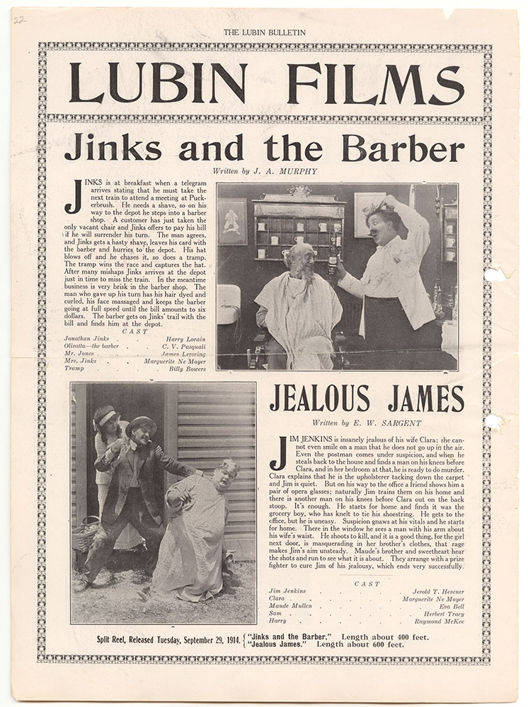 Jinks and the Barber / Jealous James (Page 22)