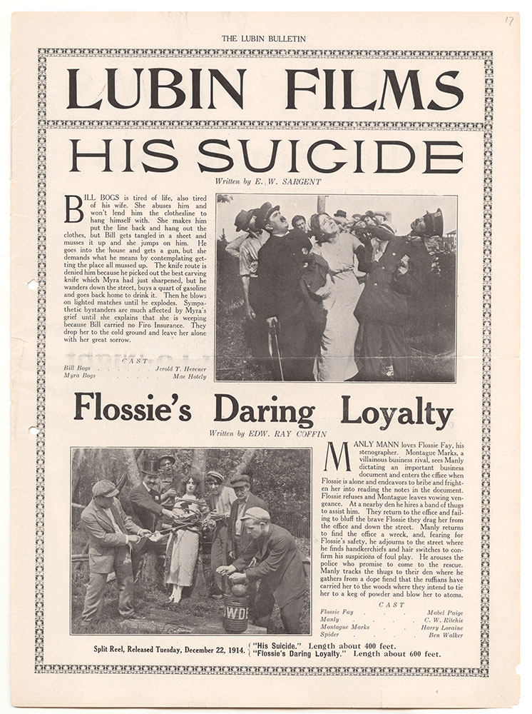 His Suicide / Flossie's Daring Loyalty (Page 17)