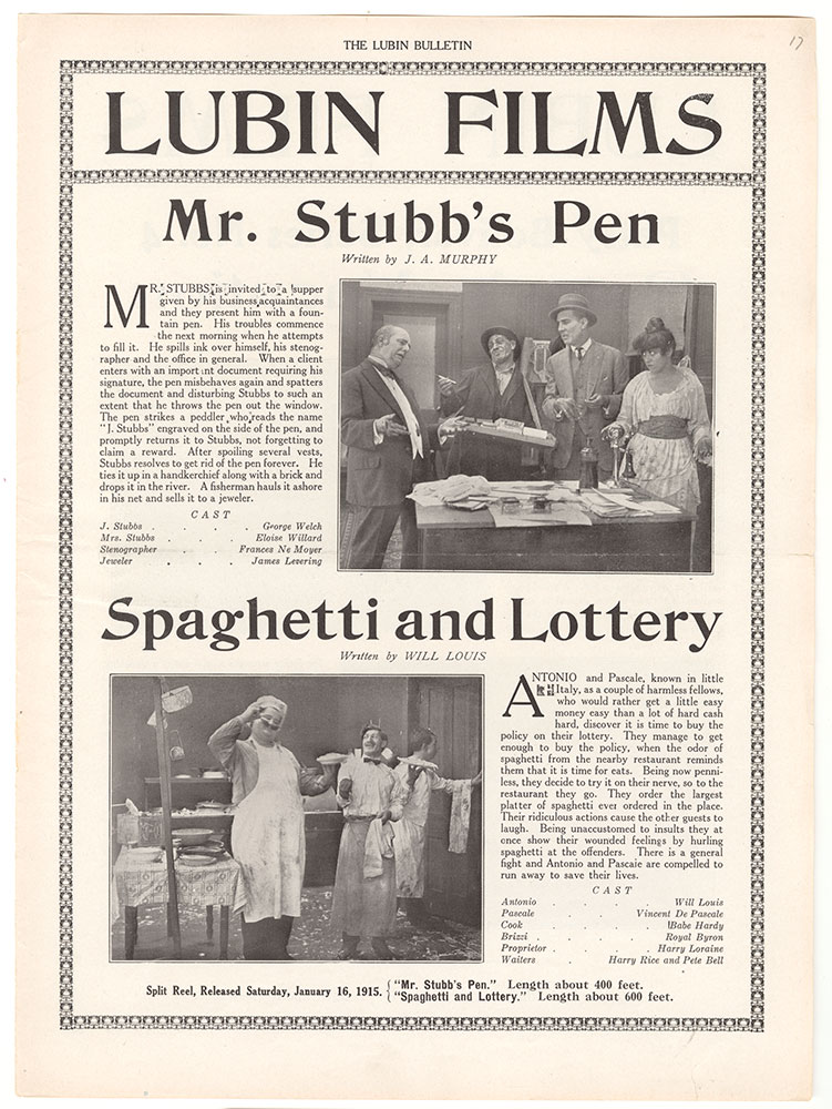 Mr. Stubb's Pen / Spaghetti and Lottery (Page 17)