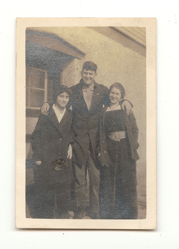 Photograph of Verna Weand and Hazel Wood with Unknown Man
