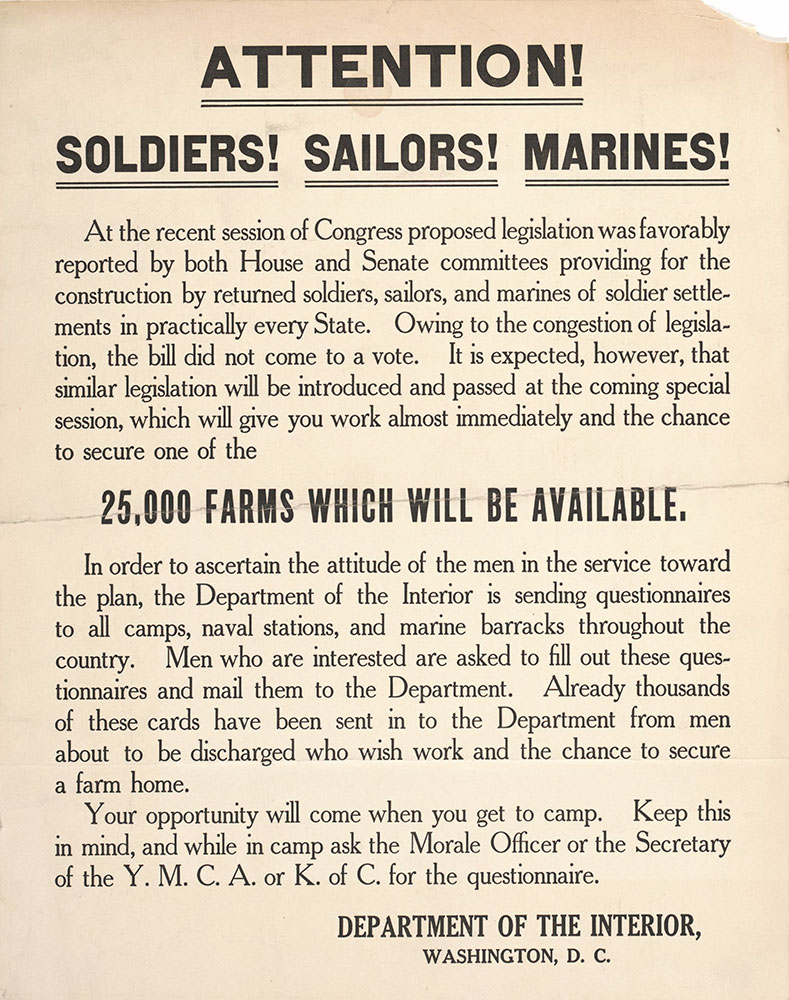 Attention! Soldiers! Sailors! Marines!
